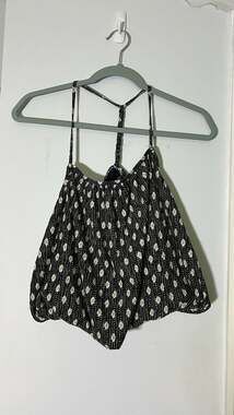 By Anthropologie Plisse Racerback Swing Tank Top